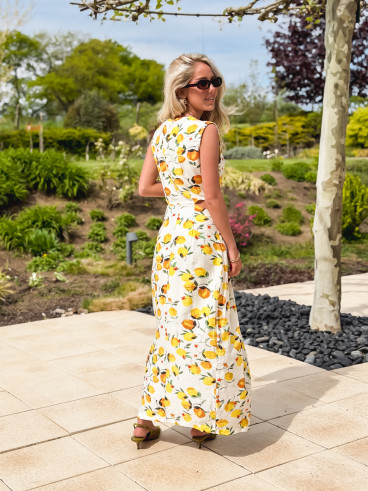 Robe à motifs Elodine - Jaune