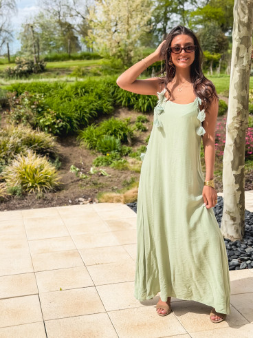 Robe longue Esther - Vert menthe