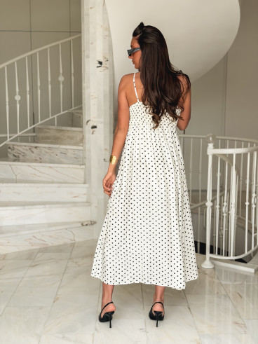 Robe à pois Isara - Ecru