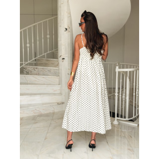 Robe à pois Isara - Ecru