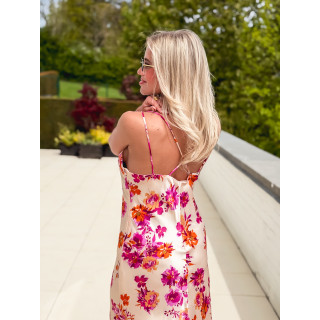 Robe longue à motifs Azilia - Beige