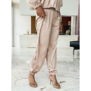 Pantalon satiné Audélia - Beige