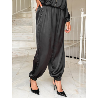 Pantalon satiné Audélia - Noir