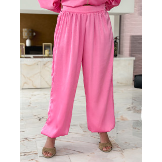 Pantalon satiné Audélia - Rose