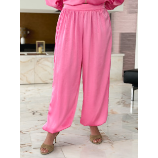 Pantalon satiné Audélia - Rose