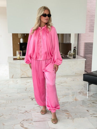 Gilet satiné Audélia - Rose