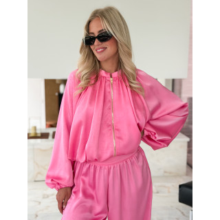 Gilet satiné Audélia - Rose