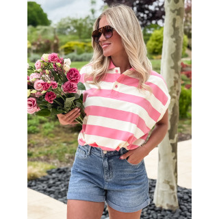 Polo Ligné Valérianne - Rose