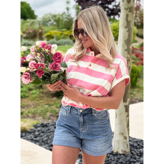 Polo Ligné Valérianne - Rose