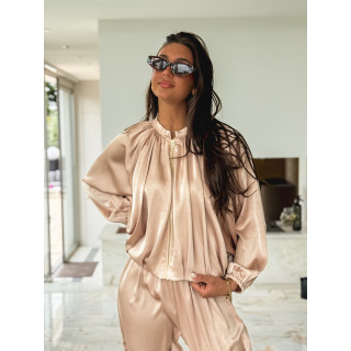 Veste satinée Audélia - Beige