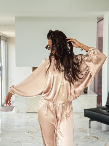 Gilet satiné Audélia - Beige