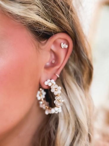 Boucles D'oreilles Marguerita - Blanc