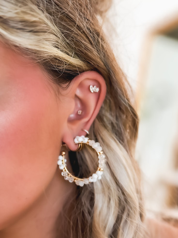 Boucles D'oreilles Marguerita - Blanc