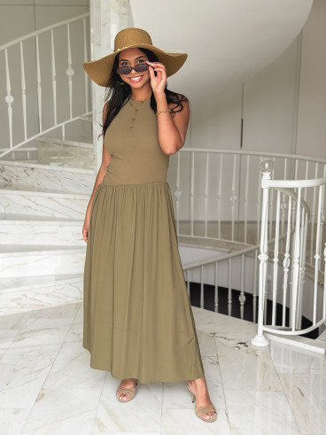 Robe longue Zoya - Kaki