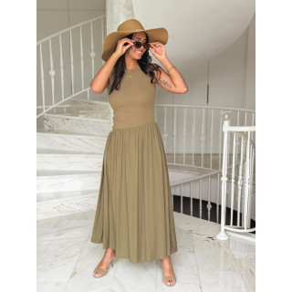 Robe longue Zoya - Kaki