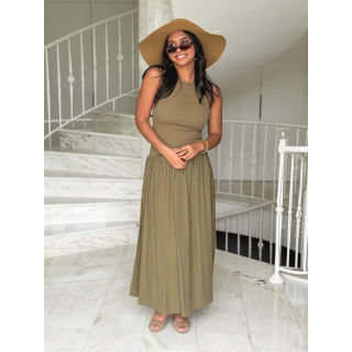 Robe longue Zoya - Kaki