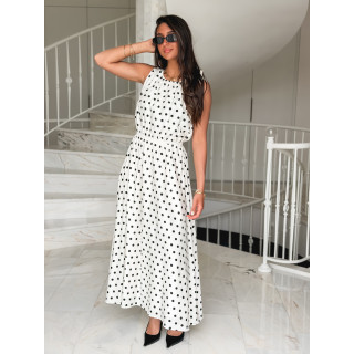 Robe à pois Nolira - Ecru