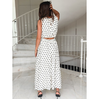 Robe à pois Nolira - Ecru