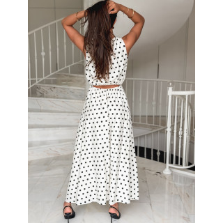 Robe à pois Nolira - Ecru