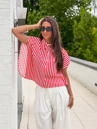 Chemise Lignée Venisia - Rouge