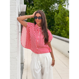 Chemise Lignée Venisia - Rouge