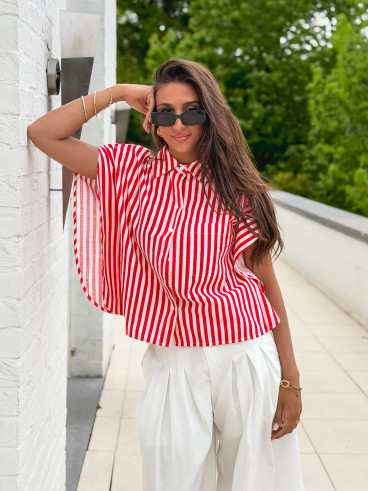 Chemise Lignée Venisia - Rouge
