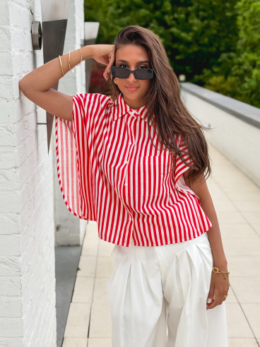 Chemise Lignée Venisia - Rouge