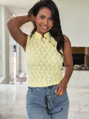 Blouse sans manches Tanina - Jaune