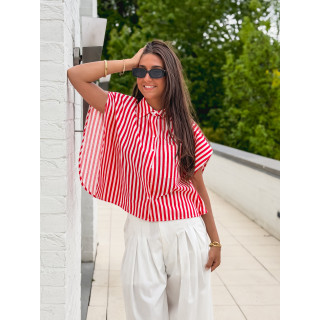Chemise Lignée Venisia - Rouge