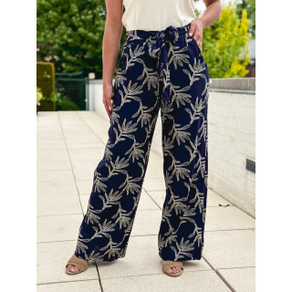Pantalon brodé Nolga - Bleu marine