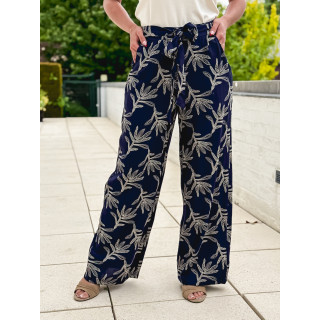 Pantalon brodé Nolga - Bleu marine