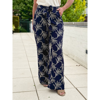Pantalon brodé Nolga - Bleu marine