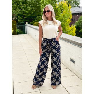 Pantalon brodé Nolga - Bleu marine