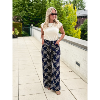 Pantalon brodé Nolga - Bleu marine