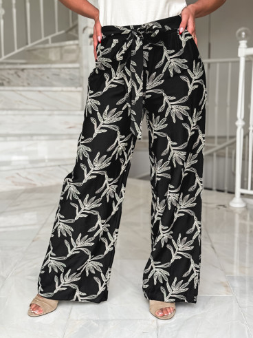 Pantalon brodé Nolga - Noir