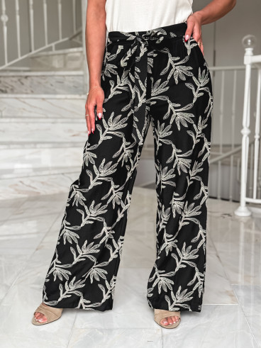 Pantalon brodé Nolga - Noir