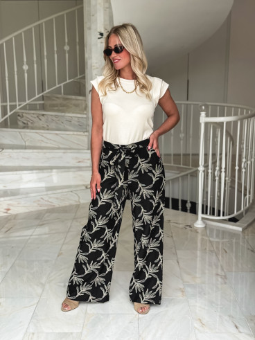 Pantalon brodé Nolga - Noir