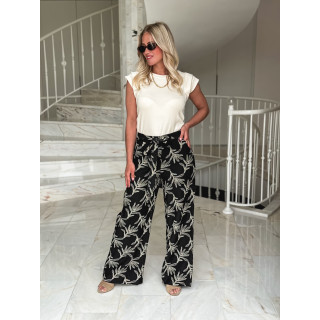 Pantalon brodé Nolga - Noir