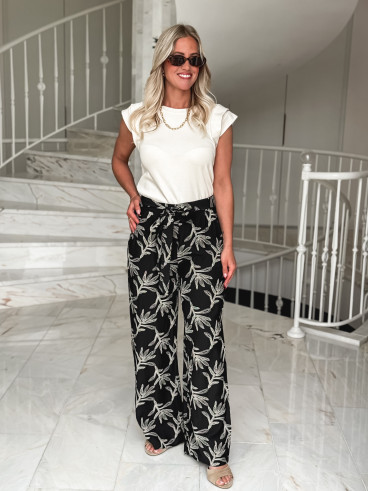 Pantalon brodé Nolga - Noir