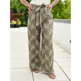 Pantalon brodé Nolga - Kaki