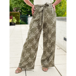 Pantalon brodé Nolga - Kaki