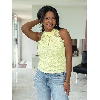 Blouse en dentelle Johanna - Jaune