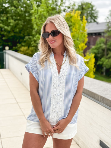 chemise lignée solenia - Bleu