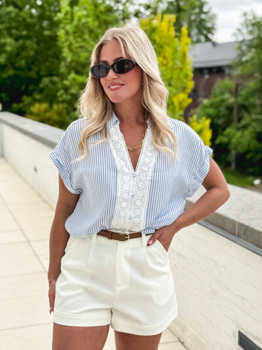 chemise lignée solenia - Bleu