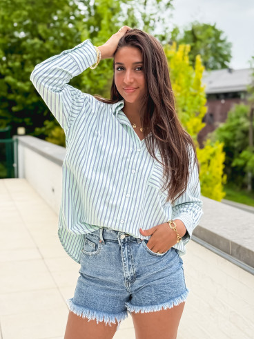 Chemise lignée Carmina - Vert