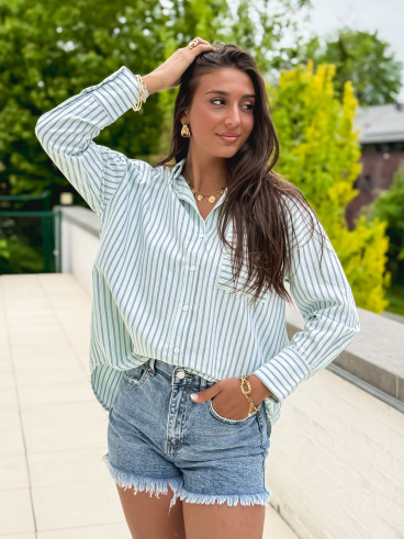 Chemise lignée Carmina - Vert