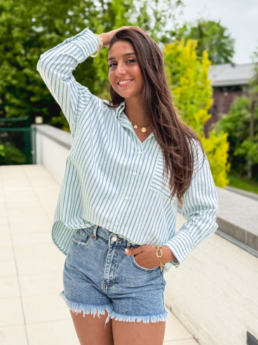 Chemise lignée Carmina - Vert