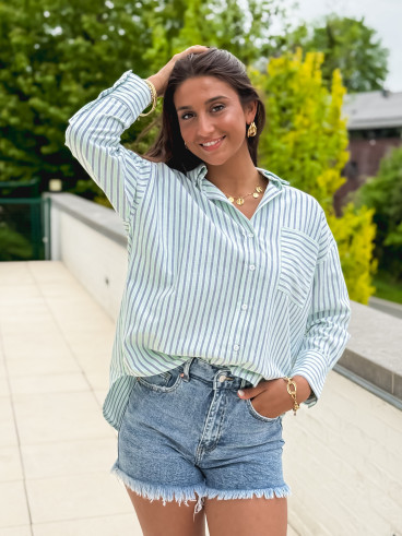 Chemise lignée Carmina - Vert