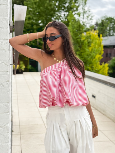 Blouse Lignée Madrizia - Rouge