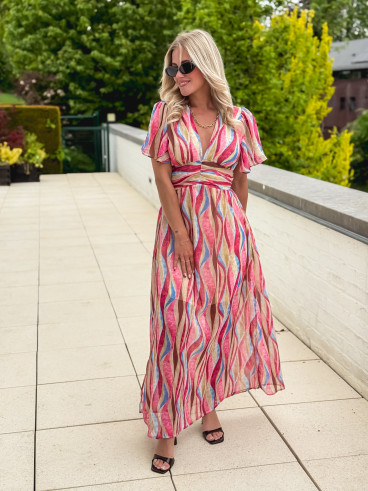 Robe à motifs Tilia - Rose/Beige